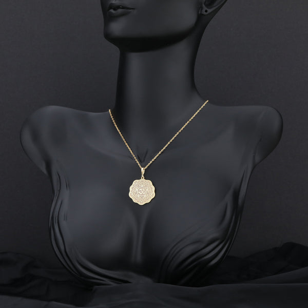 14K Solid Gold Om Necklace, Spiritual Necklace, Silver Aum Pendant, Meditation Jewelry, Chakra Necklace, Hindu Jewelry, Yoga Gift for Her