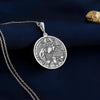 Indra silver necklace, Indra deity silver necklace, Mythology-inspired silver necklace, Indra jewelry in silver, Luxury silver necklace inspired by Indra, 925 silver Indra necklace for women, Handmade Indra deity silver pendant,
