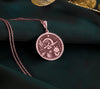 Beautiful rose gold plated Artemis pendant, featuring a celestial Greek goddess medallion. A unique moon goddess charm, blending mythology and elegance, ideal for astrology lovers, wolf spirit believers, and symbolic jewelry collectors.