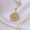 Zeus Round Pendant, Zeus Circle necklace, Zeus coin charm, zeus coin gift, Goldzeus coin , Zeus gold chain, Zeus silver chain, Zeus thunderbolt pendant, Zeus is the sky and thunder god, God of sky zeus, greek god zeus