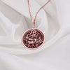 Rose Gold Plated Parvati and Sons charmLocket, a beautifully detailed Hindu goddess featuring Parvati with her divine sons, Ganesha and Kartikeya. This spiritual gold charm embodies protection, guidance, and the sacred bond of Shiva’s celestial family.