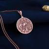 Indra rose gold necklace, Indra deity rose gold necklace, Mythology-inspired rose gold necklace, Indra jewelry in rose gold, Luxury rose gold necklace inspired by Indra, 14k rose gold Indra necklace for women, Handmade Indra deity rose gold pendant,