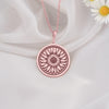 Rose gold plated daisy pendant necklace with a feminine floral charm. Perfect for gifting on birthdays, anniversaries, or Mother’s Day. A stylish and lightweight necklace, ideal for layering or wearing alone to add elegance to any outfit.