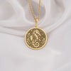 14k gold seahorse necklace featuring a detailed nautical design, perfect for ocean lovers and beach themed occasions, made with high quality solid gold.
