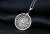 Dainty sterling silver compass necklace, engraved and ideal for stacking. A meaningful faith charm, symbolizing guidance and protection, this minimalist pendant makes a thoughtful birthday or good luck gift for a loved one