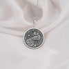 Ornate 925 Sterling Silver peacock necklace featuring floral and celestial mandala designs. A refined gift for bird lovers.