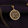 Gold Kali Maa necklace featuring a handcrafted Hindu goddess pendant for spiritual protection. Ideal for temple jewelry lovers and daily devotion."