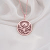 Eos Goddess Necklace in Rose Gold Plated finish, celestial winged goddess design. Inspired by Greek mythology, this necklace symbolizes hope, light, renewal, and feminine energy. A thoughtful gift for women who adore mythology, celestial themes.