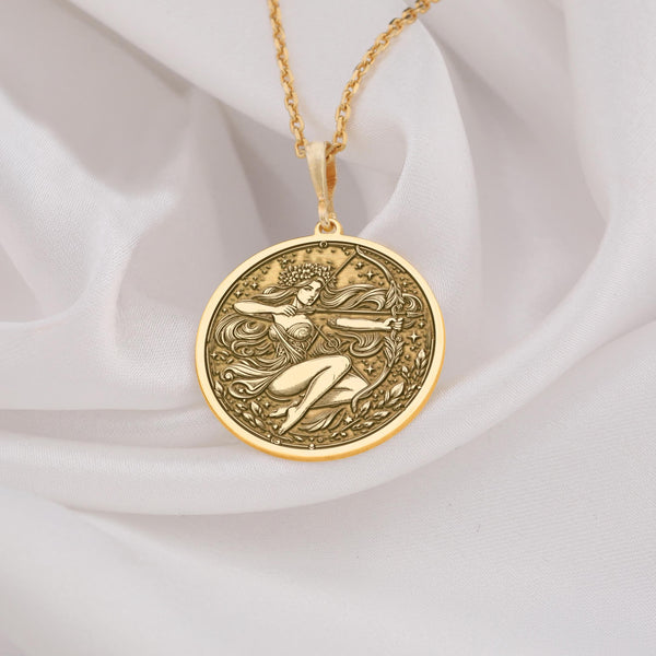 Sagittarius Women charm necklace, Gold Sagittarius jewelry, Archer gold charm,Sagittarius gold necklace,Gold fire sign pendant, Zodiac sign gold charm, Sagittarius zodiac gold, Sagittarius gold pendant, Zodiac gold pendant, Sagittarius gold charm