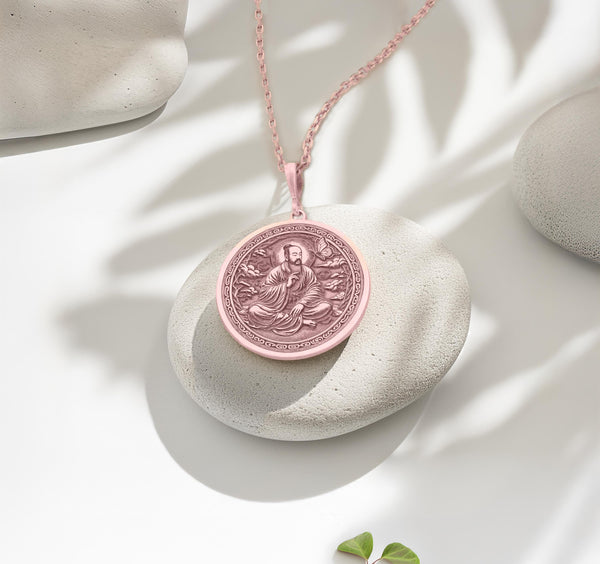 Elegant 14K rose gold plated pendant inspired by Zhuangzi’s famous Butterfly Dream, embodying the essence of self-discovery, inner freedom, and Taoist philosophy. A perfect symbolic jewelry piece for free spirits and deep thinkers.