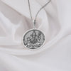 Shiva pendant necklace in 925 sterling silver, Lord Shiva, unisex, spiritual jewelry."Check out this Shiva pendant necklace in 925 sterling silver. The round pendant’s got an antique-style Lord Shiva vibe, keeping it spiritual and low-key. It’s unisex, lightweight, and perfect for casual or religious flex. If you’re into Hindu traditions, this one’s a no-brainer