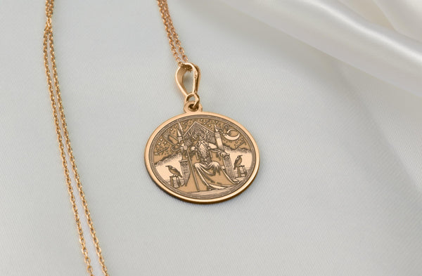 14K Gold Odin Pendant, Viking's father, Viking Pendant, Paganism necklace, Odin valhalla, Odin silver Peendant, Viking Pendant gift