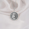 925 Sterling Silver British Shorthair Cat Medallion showcasing plush feline with characteristic round face. Detailed chubby cat coin pendant with sweet expression. Premium pet jewelry symbolizing contentment and gentle companionship.
