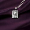A striking 925 sterling silver tarot card pendant of a Victorian fox. This piece of whimsical jewelry is inspired by literary characters like Reynard the Fox.