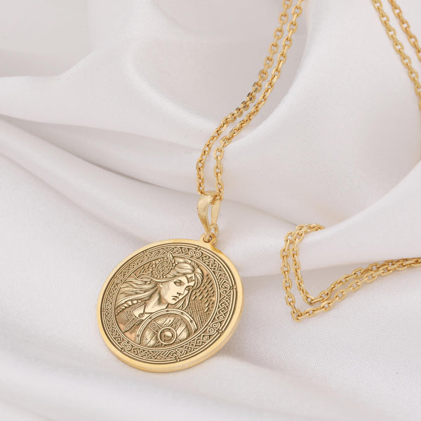 lagertha talisman , Lagertha amulet, Lagertha meddalion, Lagertha round pendant, Lagertha coin pendant, Viking coinpendant, Viking women necklace, Viking Women gift, Shield maiden pendant, Shield maiden chain,
