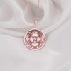 Rose Gold Plated Poodle Angel Dog Medallion featuring beloved elegant breed with heavenly wings and halo. memorial jewelry with detailed curly coat and celestial elements. Warm-toned rainbow bridge talisman, perfect comfort gift for Poodle loss.