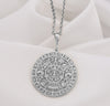 14K Solid Gold Aztec Calendar Pendant, Mayan Gold Jewelry, Perpetual Calendar Necklace, Aztec Calendar Coin Charm , Silver Mayan Necklace