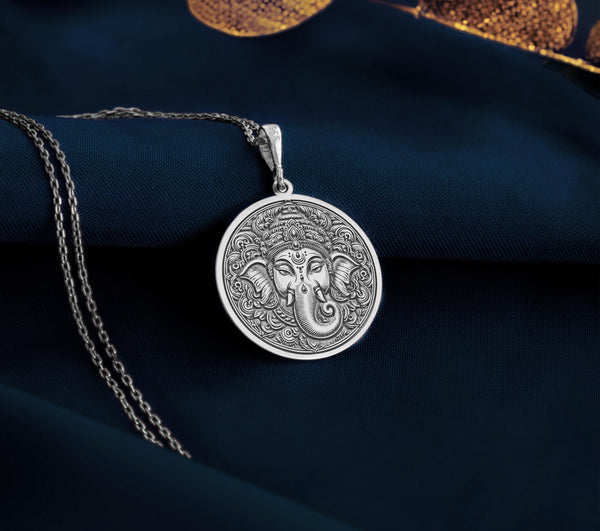Handcrafted Ganapatya silver amulet, a protection talisman designed to symbolize wisdom and resilience. Ideal as a spiritual charm for guidance and strength, this Ganesha pendant is a unique piece for personal protection. ganesha gift for him