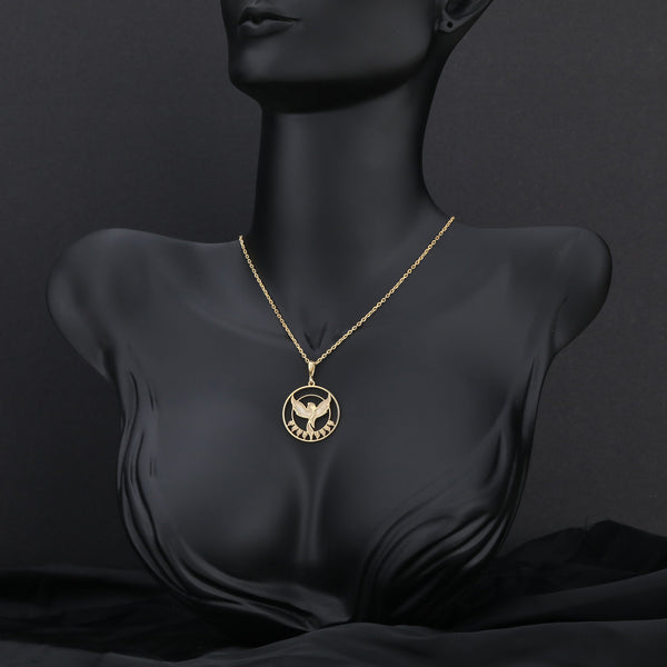 14K Gold Phoenix Necklace, Silver Phoenix Charm Necklace, Phoenix Bird Necklace, Phoenix Pendant, Phoenix Jewelry, Phoenix Rising Necklace