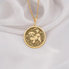 Elegant 14K Solid Gold Maltese dog pendant, featuring a fluffy pup under the moon and stars. A meaningful gold pet lover necklace symbolizing loyalty, charm, and celestial companionship.