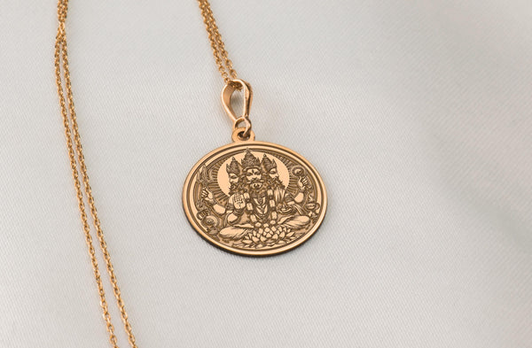 brahma round disc necklace, Brahma Gold chain, Brahman pendant, Brahma silver charm necklace, Brahma Charm pendant silver, Brahma talisman, brahma amulet, Brahma medallion gold, Brahma coin pendant, brahma pendant gift, brahma necklace gift