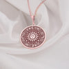 Rose gold plated sun necklace showcasing a celestial solar pendant. A feminine and trendy jewelry piece for astrology lovers, minimalist fans, or as a unique handmade gift. Perfect for layering, daily wear, or special occasions.