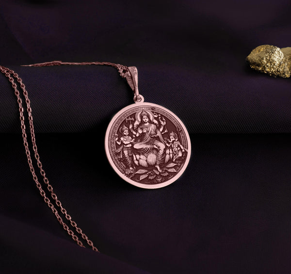 Rose Gold Plated Parvati and Sons charmLocket, a beautifully detailed Hindu goddess featuring Parvati with her divine sons, Ganesha and Kartikeya. This spiritual gold charm embodies protection, guidance, and the sacred bond of Shiva’s celestial family.