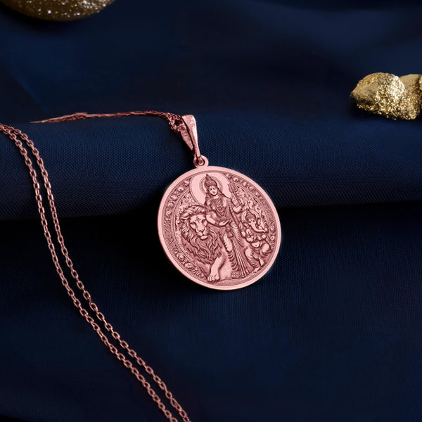 Parvati Rose Gold Charm Pendant, Rose Gold Hindu Goddess Charm, Parvati Rose Gold Plated Pendant, Spiritual Parvati Rose Gold Necklace, Goddess Parvati Rose Gold Jewelry, Rose Gold Parvati Charm Necklace