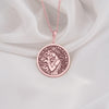 Rose Gold Plated necklace featuring Hygieia, Greek goddess of medicine and hygiene, a refined and feminine healing talisman.