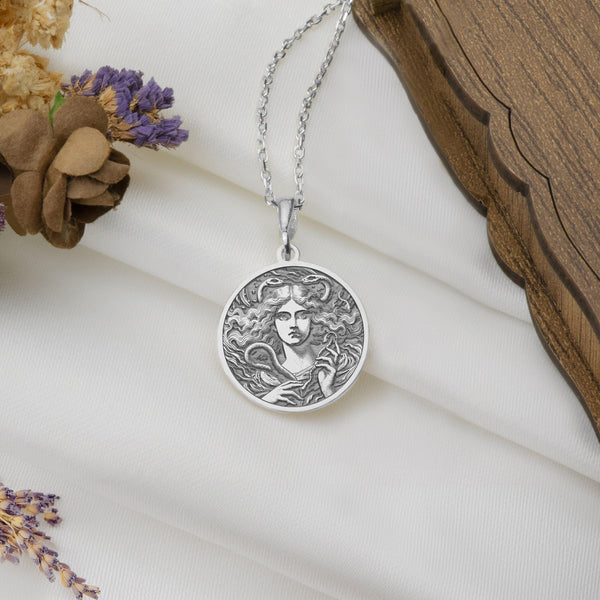 Silver Lilith necklace pendant, a charm of strength and mystery. This lightweight piece is crafted for daily wear or layering, making a unique gift inspired by Lilith’s myth. Elegant, minimalist, and versatile for any style.