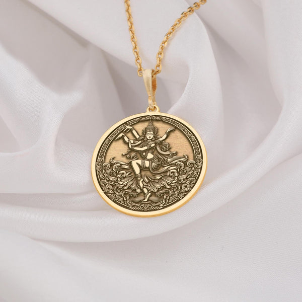 Gold Apsara Pendant - Divine Dancer Necklace for Women - Hindu Mythology Inspired Jewelry - Handmade Gold Apsara Charm - Unique Gold Apsara Necklace - Elegant Apsara Gold Pendant - Spiritual Gift for Women