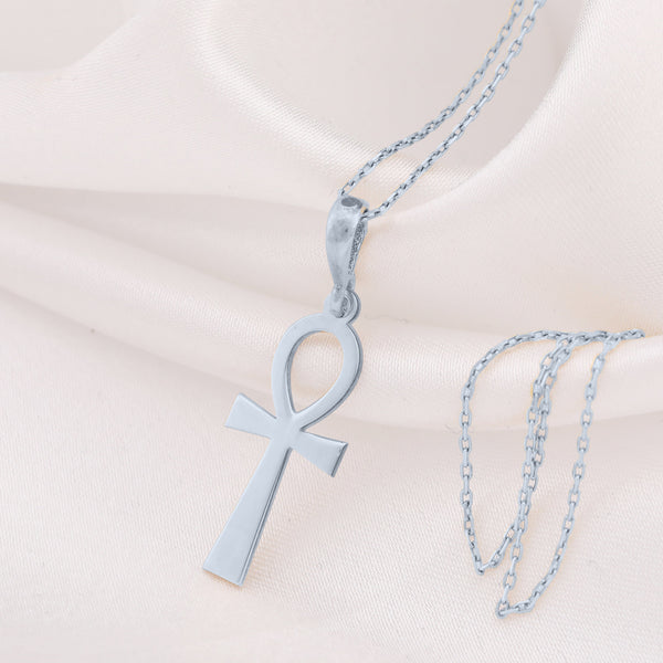 14K Solid Gold Ankh Pendant , Egpytian Necklace, Egyptian Ankh, Ankh Charm Necklace , Silver Ankh Necklace , Egyptian Key Necklace Gift