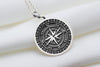 Sterling silver compass charm necklace with vintage appeal. Lightweight and stackable, this minimalist pendant adds a touch of elegance and direction. Perfect as a protection charm for those seeking purpose and style