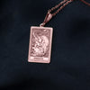 Strength Tarot Card Charm Necklace, 14K Solid Gold Tarot Charm, Strength Tarot Card Silver Charm Necklace, Personalized Tarot Card Charm