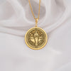 14K Gold Hestia Goddess Necklace inspired by Greek mythology, featuring the Goddess of Hearth and Home. Perfect for mythology lovers, birthdays, or anniversary gifts. Timeless jewelry for women with a symbolic meaning.
