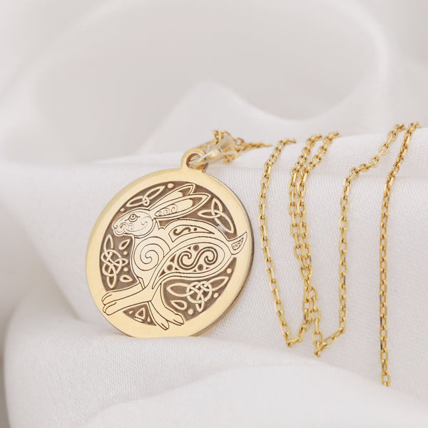 14K Solid Gold Rabbit Necklace, Silver Rabbit Charm Necklace, Silver Rabbit Pendant , White Rabbit Necklace, Dainty Bunny Necklace,