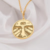 Gold Third Eye Pendant Necklace – Spiritual Chakra Jewelry for Protection and Healing, Boho Mystic All-Seeing Eye Necklace, Handmade Artisan Amulet, Yoga Meditation Jewelry, Esoteric New Age Gift, 14K Gold Plated Chakra Pendant for Women and Men