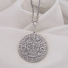 14K Solid Gold Aztec Calendar Pendant, Mayan Gold Jewelry, Perpetual Calendar Necklace, Aztec Calendar Coin Charm , Silver Mayan Necklace