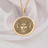 Gold Durga Coin Pendant necklace necklace, goddess pendant, Shakti amulet, Parvati-inspired, Kali protection, spiritual jewelry, boho style, Hindu feminine necklace, handcrafted gift for her, resilience symbol, layering pendant, lightweight, everyday