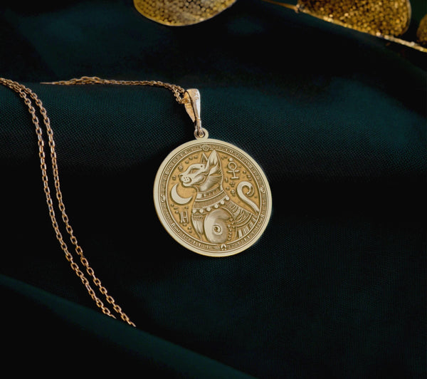 14k Gold Bastet NecklaceEgyptian Goddess Bastet PendantGold Bastet Cat NecklaceAncient Egyptian Jewelry BastetGold Cat Goddess NecklaceBastet Jewelry for WomenEgyptian Mythology NecklaceBastet Charm in GoldHandmade Bastet Gold Pendant