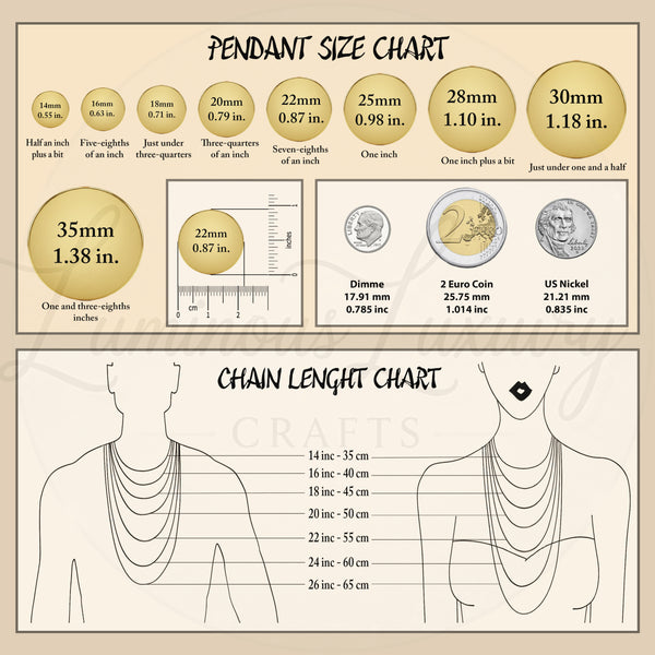 a diagram of a chain length chart for a necklace