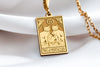 14 K Solid Two of Pentacles Tarot Card Necklace, Two of Pentacles Tarot Silver Charm Pendant, Gold Tarot Jewelry, Tarot Jewelry Gift