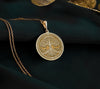 Gold Tree of Life Pendant, Gold Yggdrasil Necklace, Gold Bodhi Tree Jewelry, Gold Tree of Knowledge Charm, Gold Kalpavriksha Pendant, Gold Spiritual Necklace, Gold Cosmic Tree Jewelry, Gold Symbolic Growth Charm, Gold Nature Pendant, Gold Charm