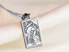Death Tarot Card silver Charm Necklace Pendant, Death Tarot Necklace, Tarot Card Jewelry, Transformation Pendant, Mystical Charm Necklace, Symbolic Jewelry,