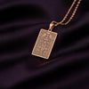 An elegant rose gold plated tarot card pendant celebrating the Norse goddess of love and war, Freya. This engraved amulet is a perfect Heathenry gift, representing the power and magic of the Seidr witch.