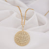 14K Solid Gold Aztec Calendar Pendant, Mayan Gold Jewelry, Perpetual Calendar Necklace, Aztec Calendar Coin Charm , Silver Mayan Necklace