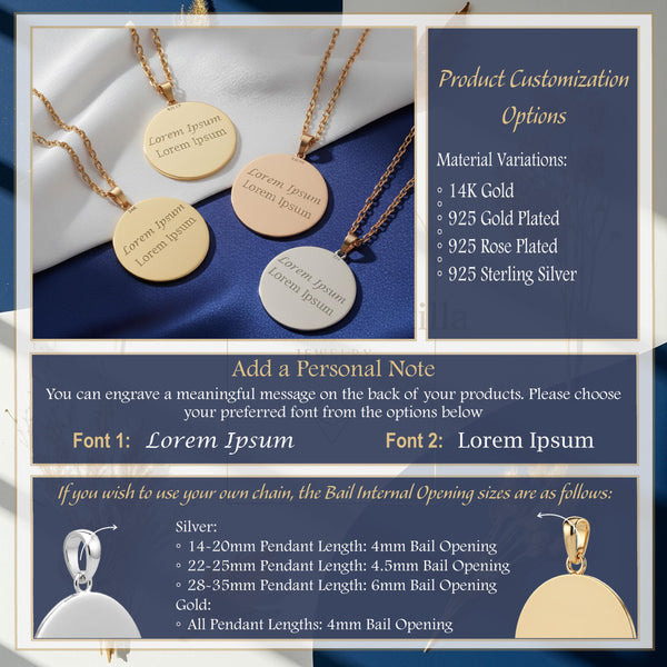 Personalized Crescent Moon Pendant Necklaces: 14K Gold Celestial Medallion, Dainty Spiritual Jewelry - View 8