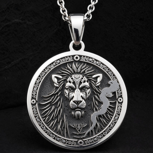 An heirloom-quality 14K solid gold tarot card amulet depicting the Goddess Bastet. This fine engraved jewelry is a sacred Kemetic paganism symbol.