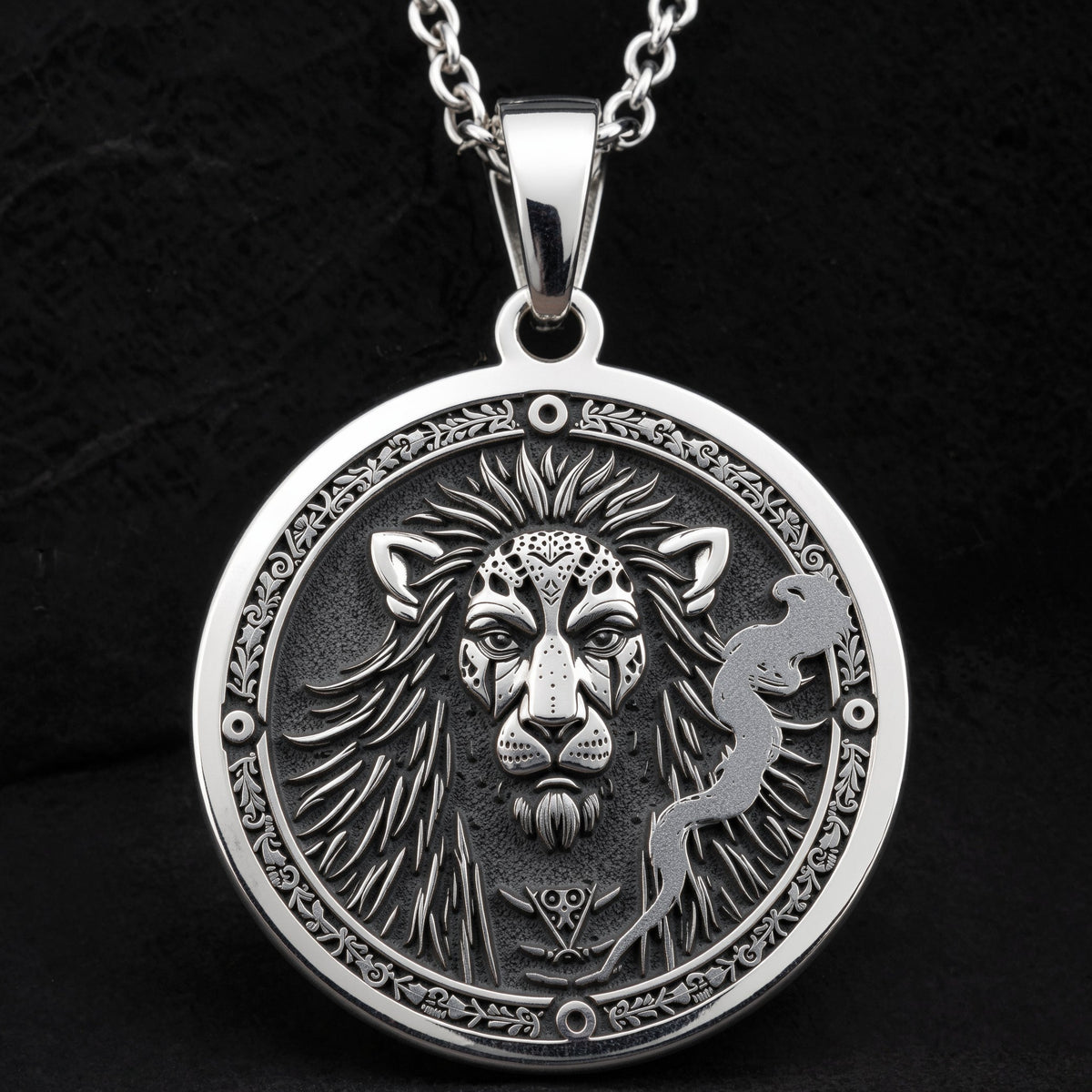 An heirloom-quality 14K solid gold tarot card amulet depicting the Goddess Bastet. This fine engraved jewelry is a sacred Kemetic paganism symbol.