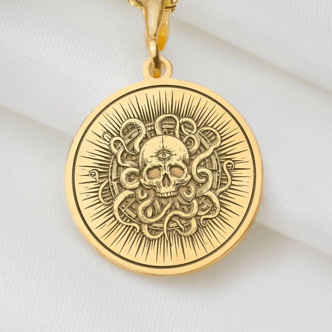Handcrafted memento mori skull and mortality symbol pendant necklaces - Luminous Luxury Crafts